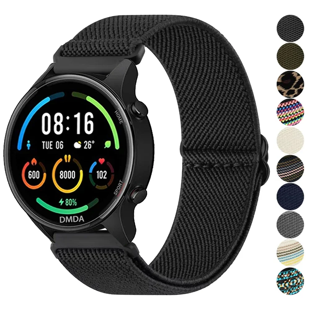 22 20mm Nylon elástico para Xiaomi reloj S4 S3 banda deportiva Mi Watch 2 Pro/Color 2/S1 Active/S2 42 46mm Boho pulsera Casual