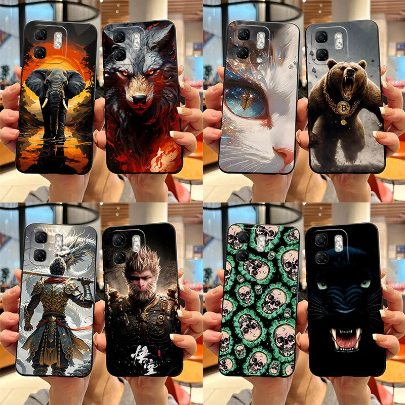 Para Infinix Smart 9 X6532 funda Infinix Hot 50i X6531 mito negro Wukong mate TPU funda protectora suave Smart9 Hot50i funda de teléfono