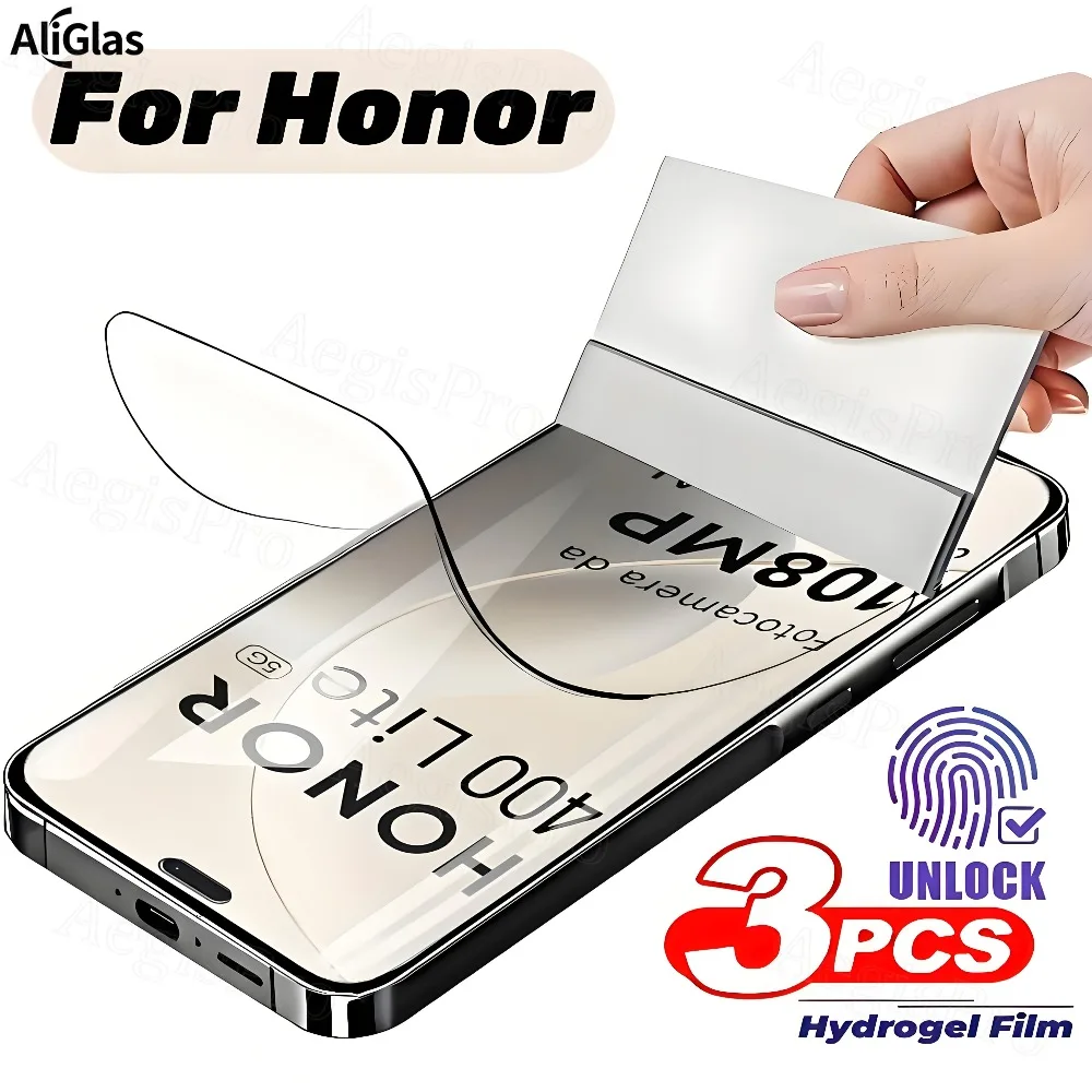 Película de hidrogel de cobertura completa para Honor 400 Lite 400 Pro 400 Magic7 Lite Magic8 Pro Magic6, resistente a los arañazos, alta sensibilidad, 3 uds. - imagen 5