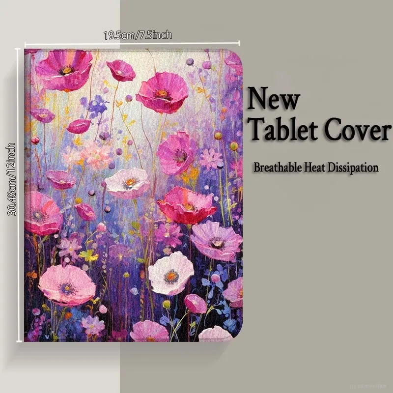 Pintura al óleo Color flor para Samsung Galaxy Tab A7 A A8 A9 A11 S6 S11 10,1 10,4 10,5 pulgadas Lite PLus funda para tableta - imagen 4