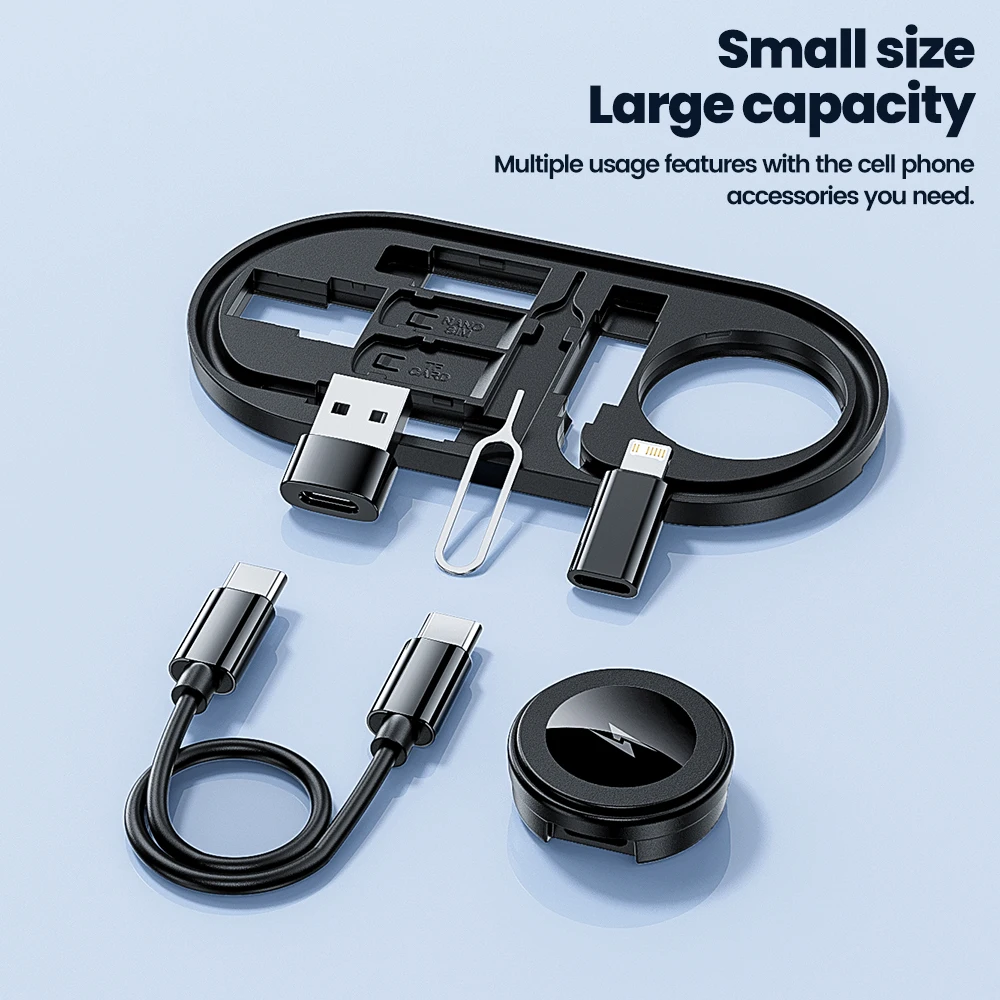 Toocki-Mini Cable de datos para reloj, cargador inalámbrico USB C a Tpye C, Cable de carga rápida, caja organizadora multifunción de viaje - imagen 2