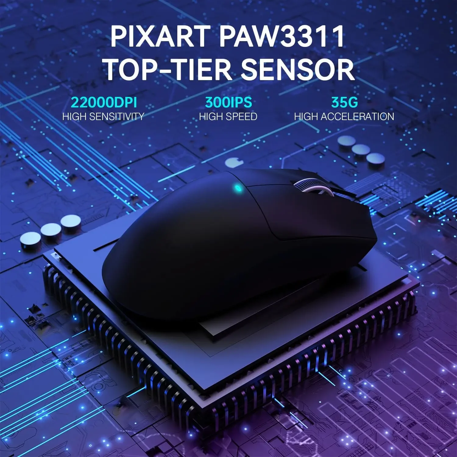 ATTACK SHARK X11 Ratón inalámbrico ligero para juegos de tres modos con base de carga RGB Sensor óptico PAW3311 22K DPI PC/Mac - imagen 5