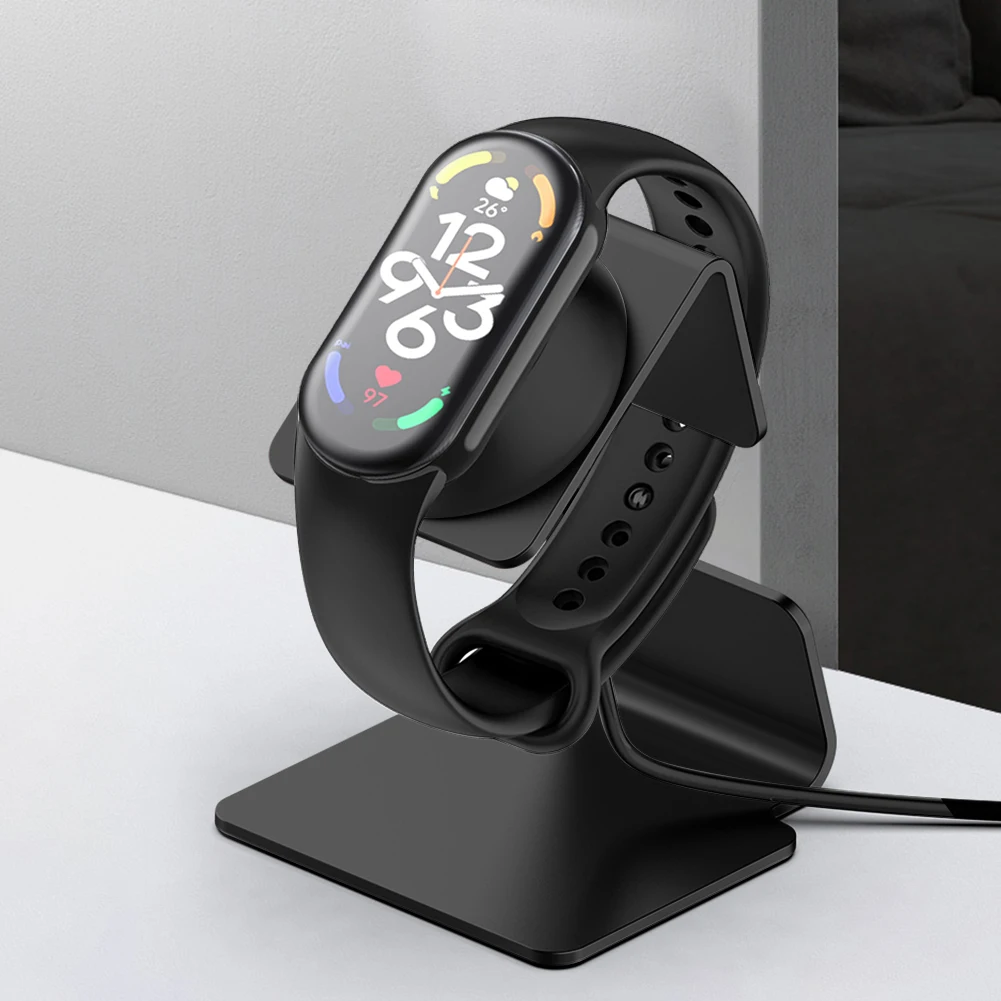 Charger Charging Stand for Xiaomi Mi Band 8 Aluminium Charger Desk Holder Silicone Card Coil Non-Slip Mat Charging Stand Dock - imagen 3