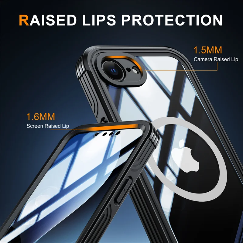 Funda magnética de protección de cuerpo completo para iPhone 16e 17 Air 16 Pro Max Plus Protector de pantalla Magsafe Fundas a prueba de golpes Coque - imagen 4