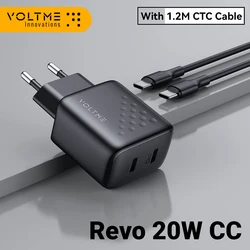 VOLTME Cargador USB-C 20W con Cable - Compatible iPhone Samsung Xiaomi