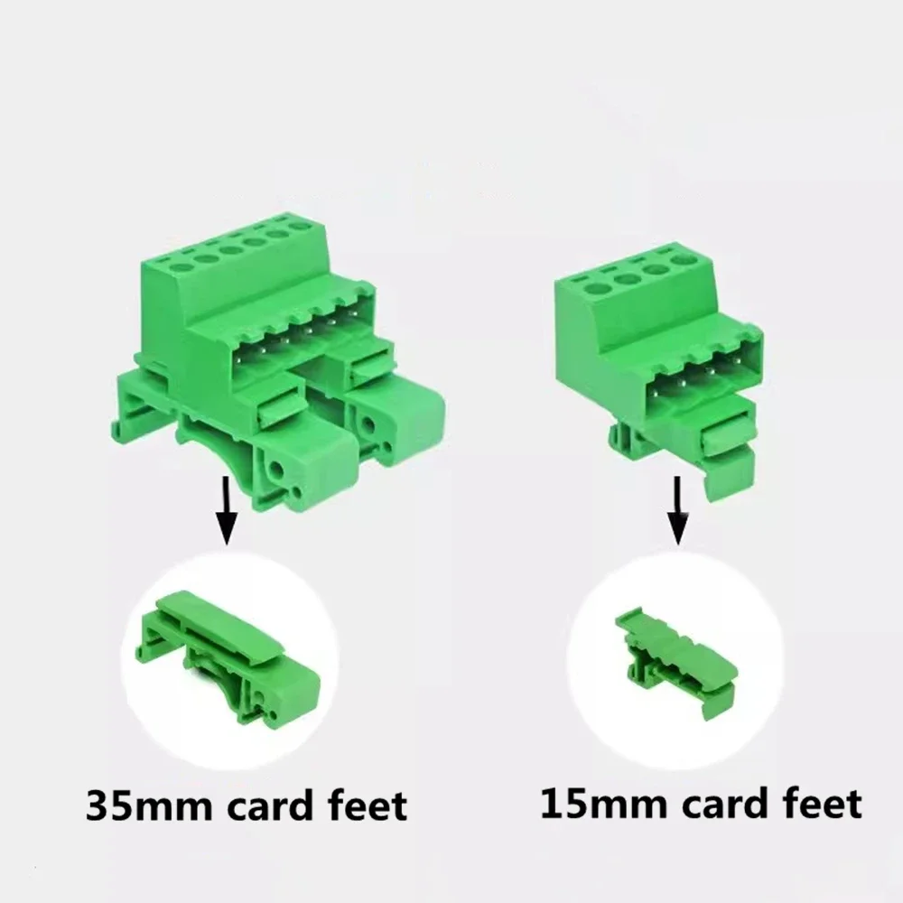 1 Juego de bloque de terminales de carril 2EDG-UKR-5.08mm de 2-20 pines, paso de 5,08mm, conector de bloques de terminales enchufables de tornillo, montaje en carril Din en su lugar - imagen 5
