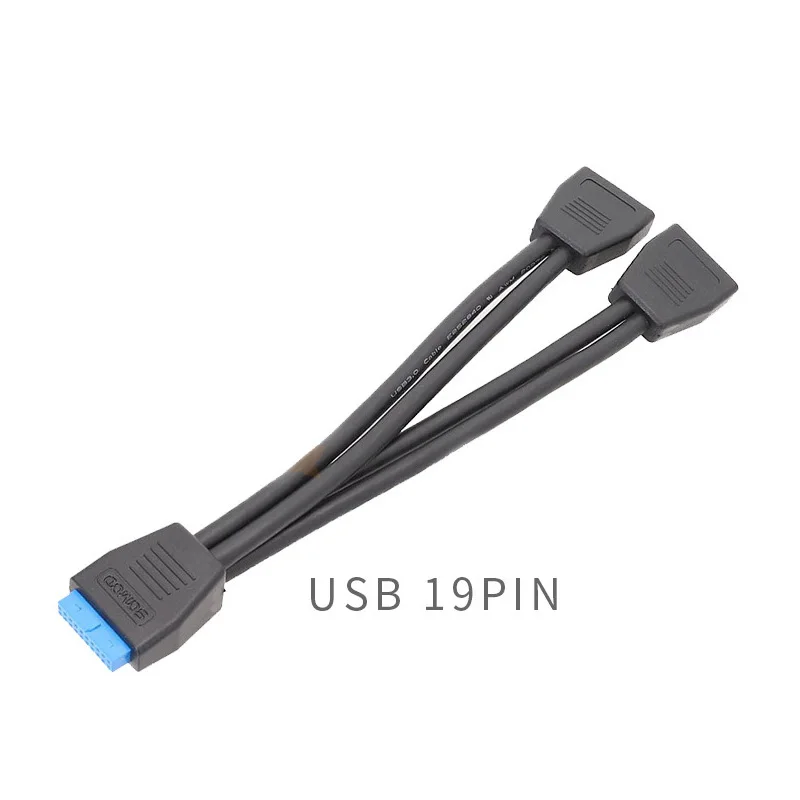 Divisor de Cable USB 3,0 de 19 pines Y, adaptador de 2 puertos USB hembra a 20 pines, conexión interna de placa base, Cable de conversión PCIE a 20 pines - imagen 4