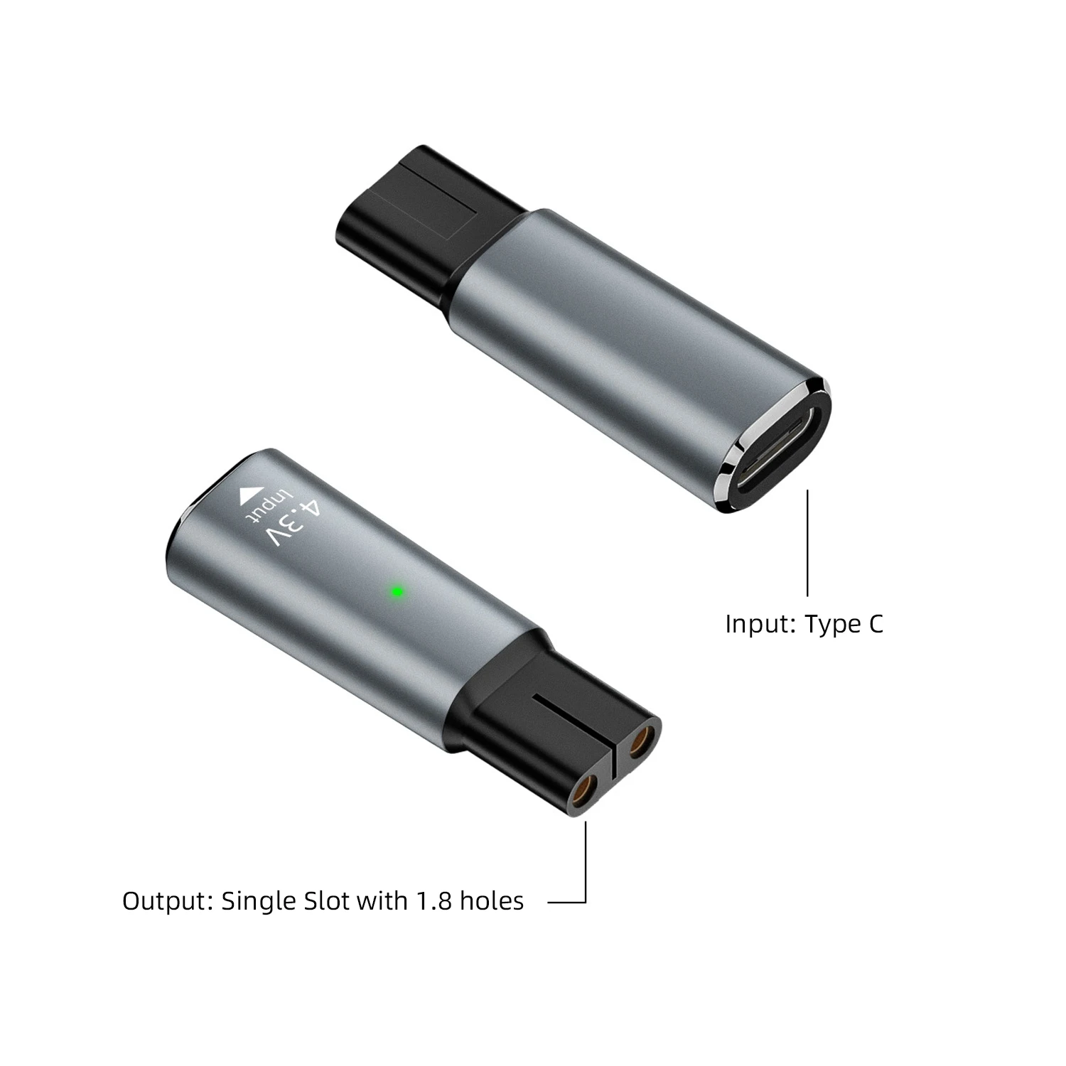 Adaptador de afeitadora USB tipo C PD a DC 4,3 V, convertidor de carga para cargador de Afeitadora eléctrica Philps QP2520 QP2515 QP2620 S300 USB-C - imagen 2