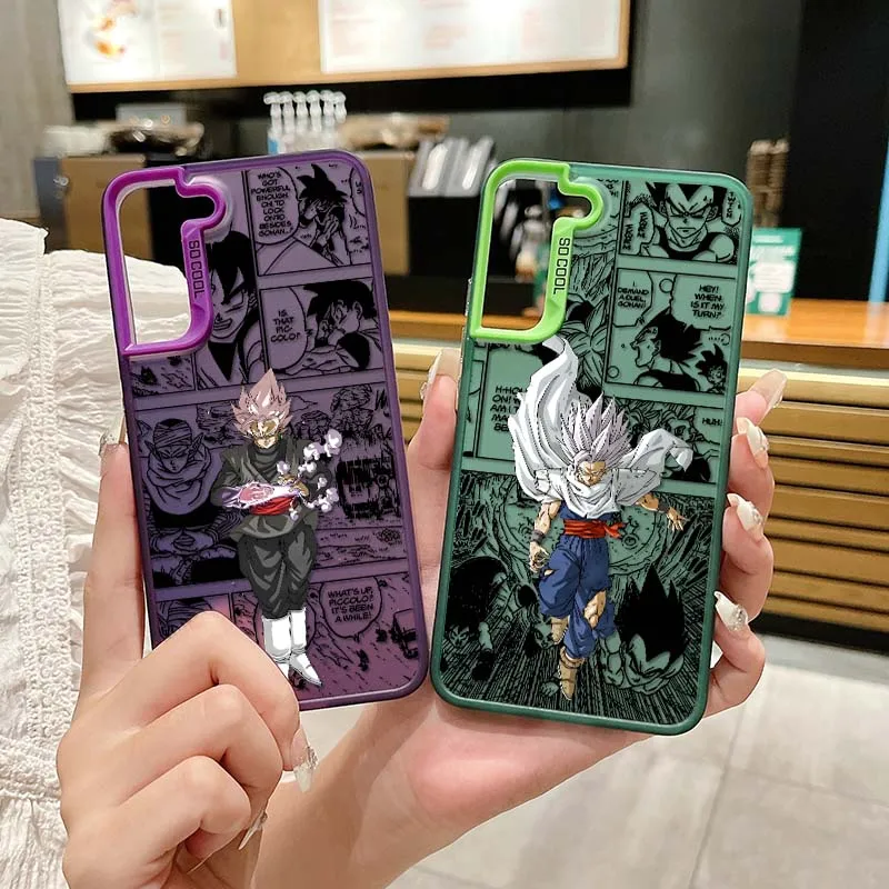 Funda de cómic Anime d-dragon Ball para Samsung Galaxy A73 A71 A56 A54 A53 A52 A51 A35 funda de teléfono plateada colorida - imagen 2