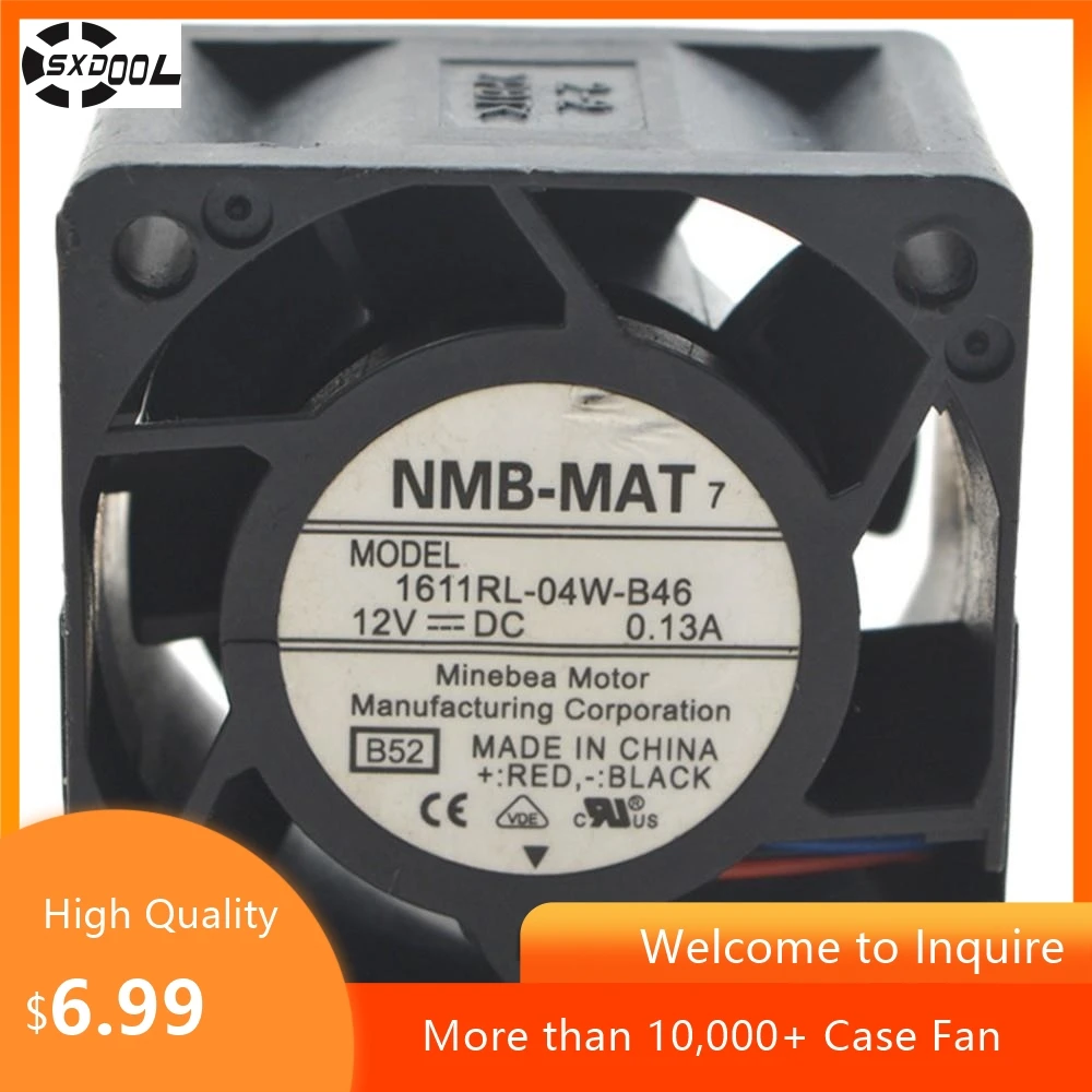 para NMB 1611RL-04W-B46 4028 40 mm x 28 mm 12 V 0.13 A Ventilador de refrigeración de servidor para red, industrial, electrónica - imagen 2