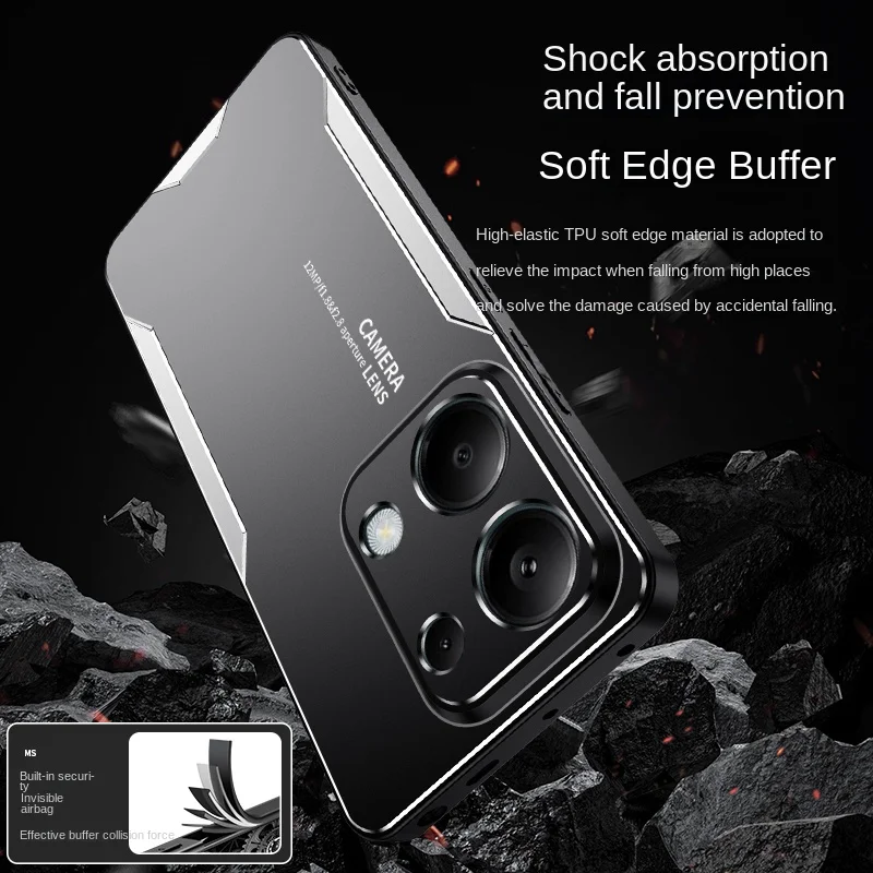 Para Xiaomi Redmi Note 13 Pro 4G funda dura de aleación de aluminio + PC funda protectora trasera a prueba de golpes para Redmi Note 13 Pro Plus - imagen 5