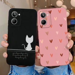 Funda Silicona Líquida Realme 10 Pro Plus – Corazón Gato Antigolpes