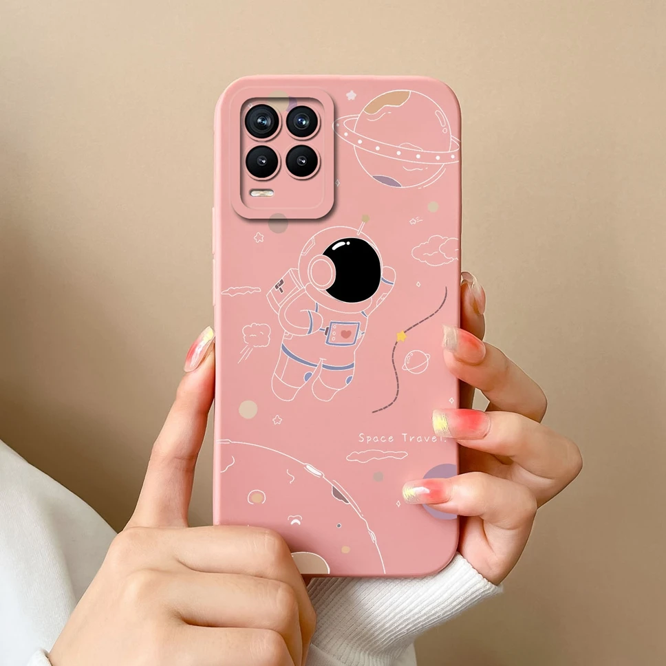 Fundas para Realme 8 Pro 4G, carcasa de silicona líquida suave con patrón de astronauta de dibujos animados, para Realme8 8Pro - imagen 5