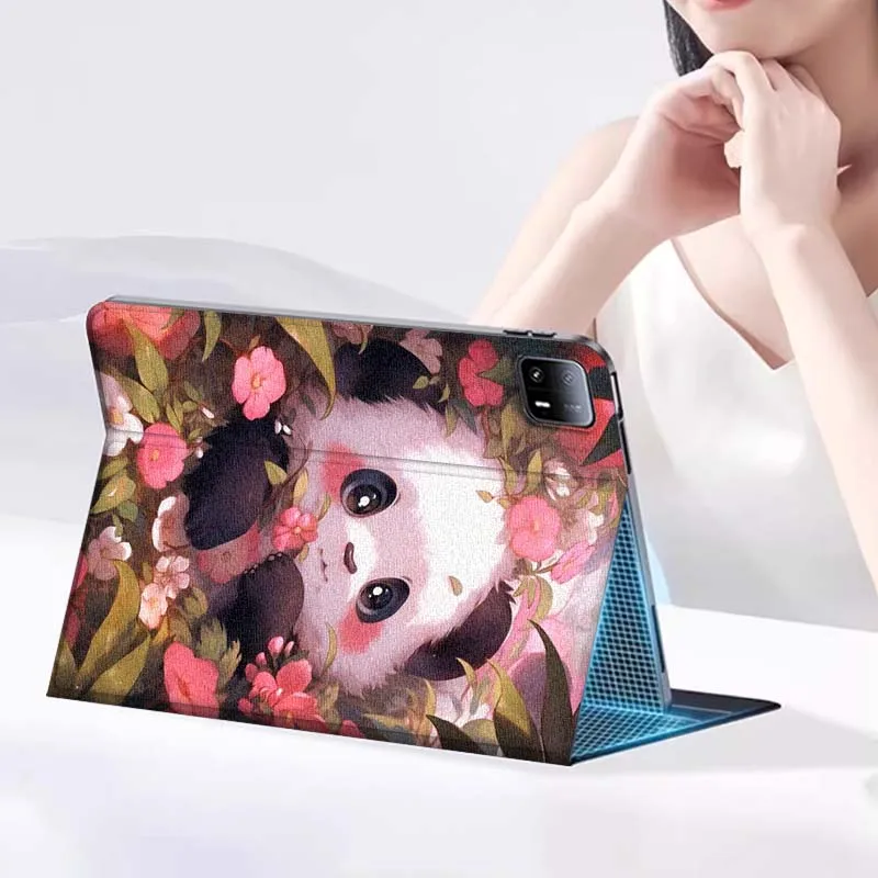 Funda para tableta Panda Cat Art Color flor para Xiaomi Redmi Mi Pad 4 5 6 6s 7 7s SE Pro 2 11 Plus Max 12,4 11,2 12,5 8,7 pulgadas - imagen 3