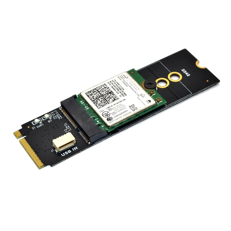 Adaptador Wifi M.2, llave M.2 M A ranura para llave A + E, tarjeta de red Wifi Bluetooth NGFF NVMe PCI express, Puerto SSD A ranura para llave E, adaptador Wifi