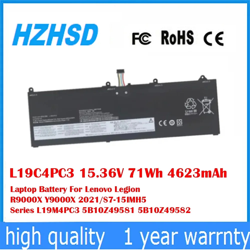 L19C4PC3 15,36 V 71Wh 4623mAh batería del ordenador portátil para Lenovo Legion R9000X Y9000X 2021/S7-15IMH5 serie L19M4PC3 5B10Z49581 5B10Z49582