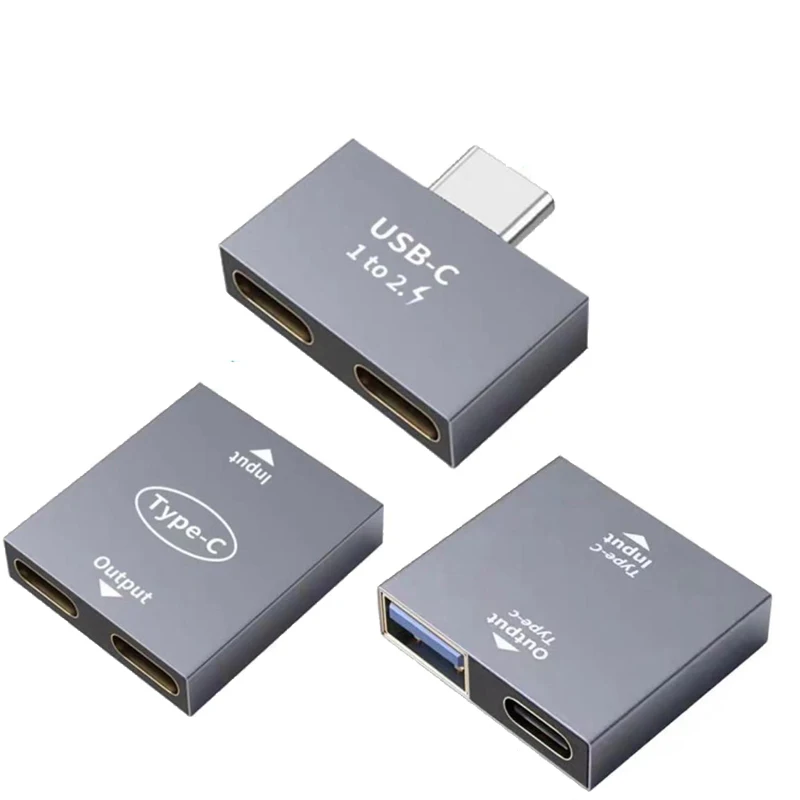 USB C hembra a doble hembra divisor Hub Convter adaptador tipo C acoplador extensor conector de extensión para dispositivo USB C