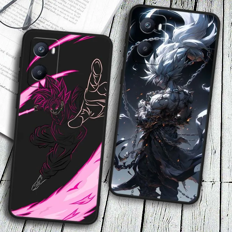 D-Dragon Ball Cool Son Goku funda para OPPO Reno 11 10 9 8 7 6 5 4 2 Z SE Lite Plus Pro 4G 5G funda de teléfono negra - imagen 2