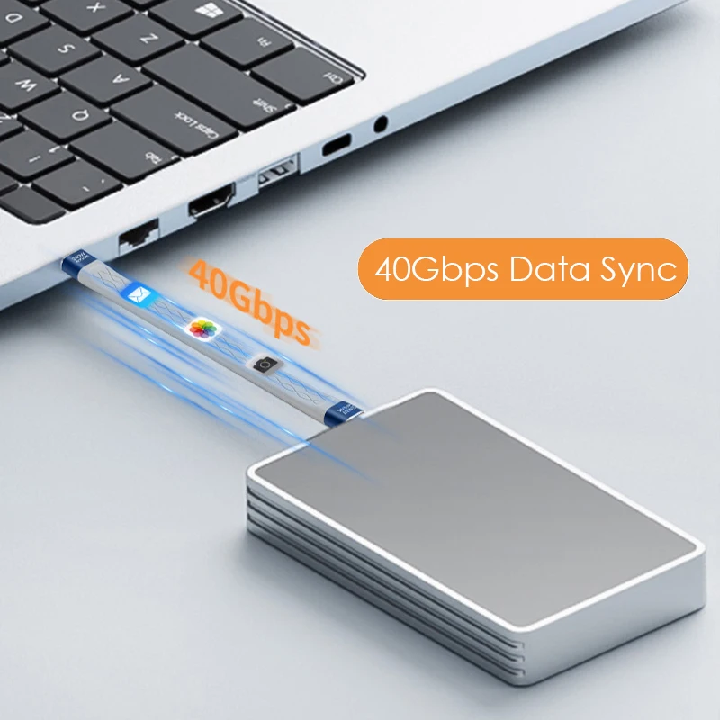 Cable de datos USB4 40Gbps USB C Thunderbolt 4 a tipo C PD 240W 8K @ 60Hz FPC Cable corto para iPhone 16 Pro Max HDD eGPU banco de energía - imagen 2