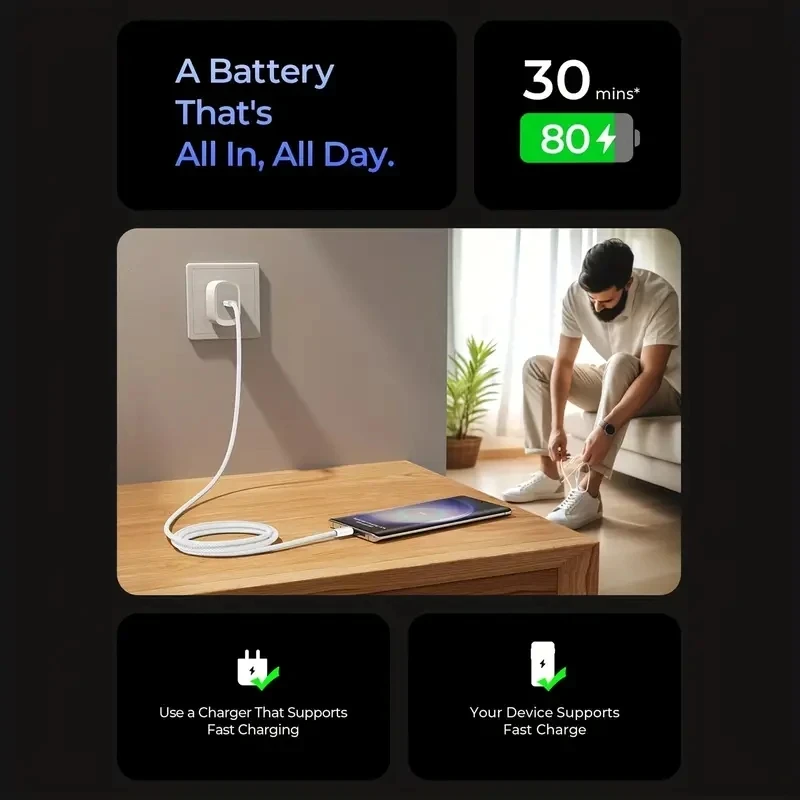 Cable cargador rápido Original 60W PD USB-C USB C para Apple iPhone 17 Air 16 Pro Max 15 Plus tipo C carga rápida Xiaomi Samsung - imagen 5