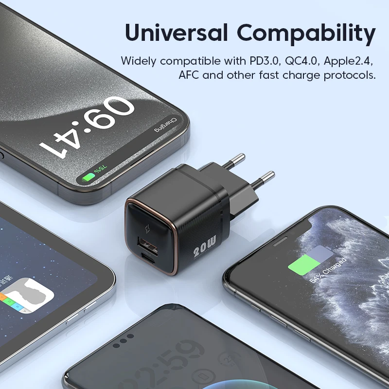 KUULAA-cargador USB tipo C GaN de 20W, carga rápida PD para iPhone 16, 15, 14, 13, 12 Pro Max, QC 3,0, Huawei y Xiaomi - imagen 5