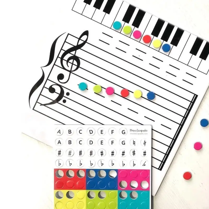 Pizarra música d5bb para lecciones y enseñanza en aula con imanes coloridos - imagen 5