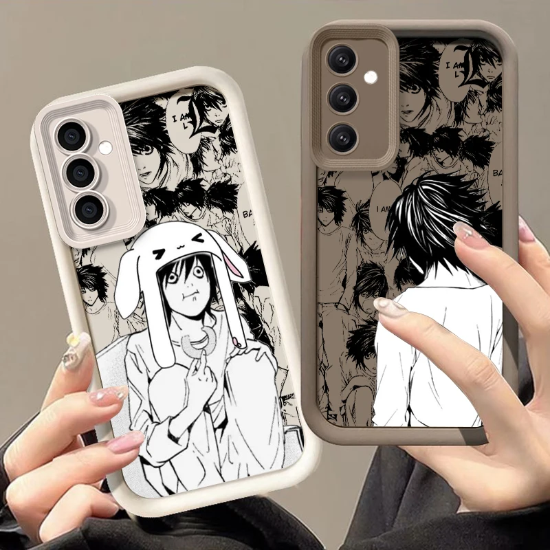 Death Note L Lawliet funda de teléfono con escalera de ojo suave para Redmi Note 13, 12, 11, 10, 9 Pro Plus, 5G, POCO F3, F4, F5, X3, X4, X5 GT