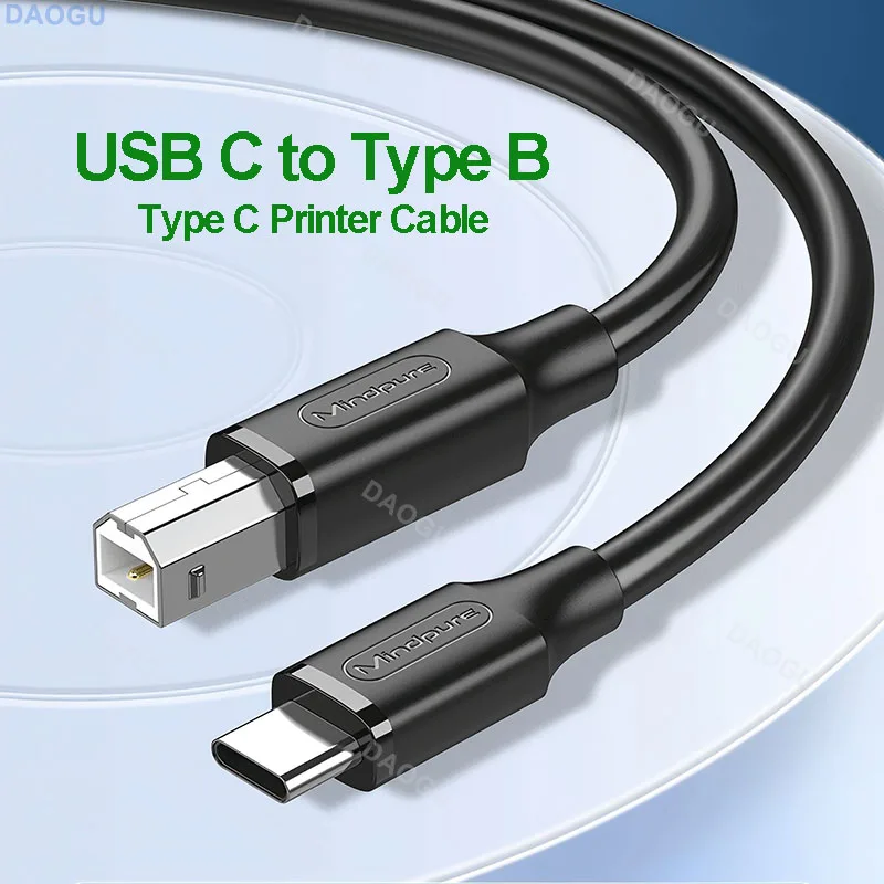 Cable de impresora USB tipo C a tipo B 2,0 para ordenador portátil a nuevo MacBook Pro HP Canon Brother Epson Dell Samsung Cable de escáner de impresora