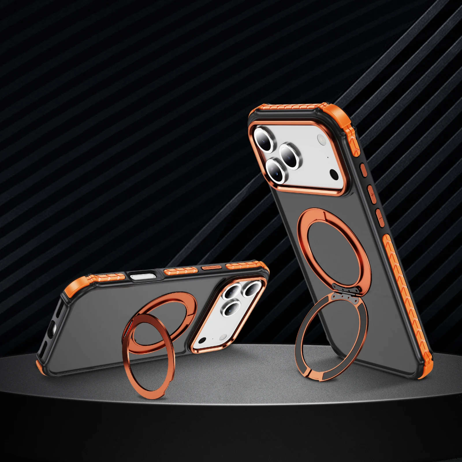 Funda de teléfono magnética con sensación de piel giratoria 360 para iPhone 17 Pro Max 16 Plus 15 14 13 12 11 soporte a prueba de golpes para cubierta Magsafe - imagen 5