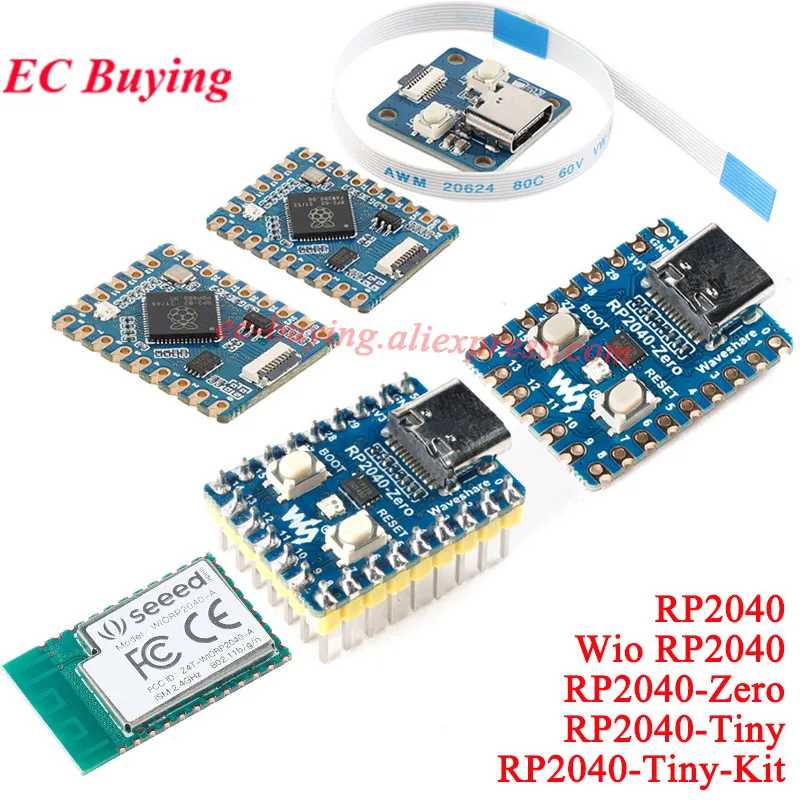 5 uds/1 unidad RP2040-Tiny Wio RP2040 ZERO Raspberry Pi PICO Placa de desarrollo módulo WiFi inalámbrico 264KB SRAM 2MB Flash para Arduino