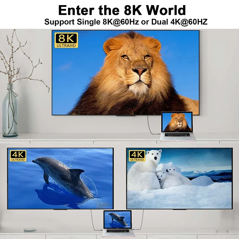 Thunder-bolt 4 Compatible con Cable USB4 con pantalla LED compatible con 8K @ 60Hz 40Gbps 240W USB C PD carga para lPhone 16 Mac - imagen 3