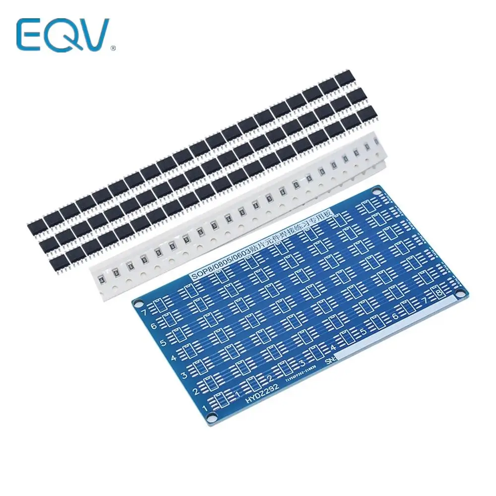 Placa de circuito DIY PCB SMT SMD componente tablero de práctica de soldadura Chip SOP8 0805 PCB 0603 Kit de bricolaje Fanny habilidad entrenamiento electrónico