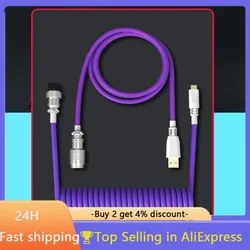 Cable USB-C Aviador Teclado Mecánico – Conector Aviación Escritorio