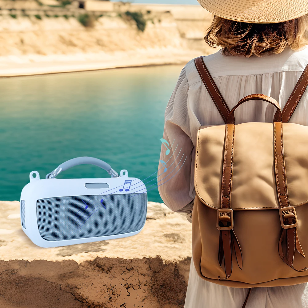 Funda protectora de silicona con correa para el hombro, funda protectora de piel, funda de altavoz portátil para altavoz Bose SoundLink Max BT - imagen 3