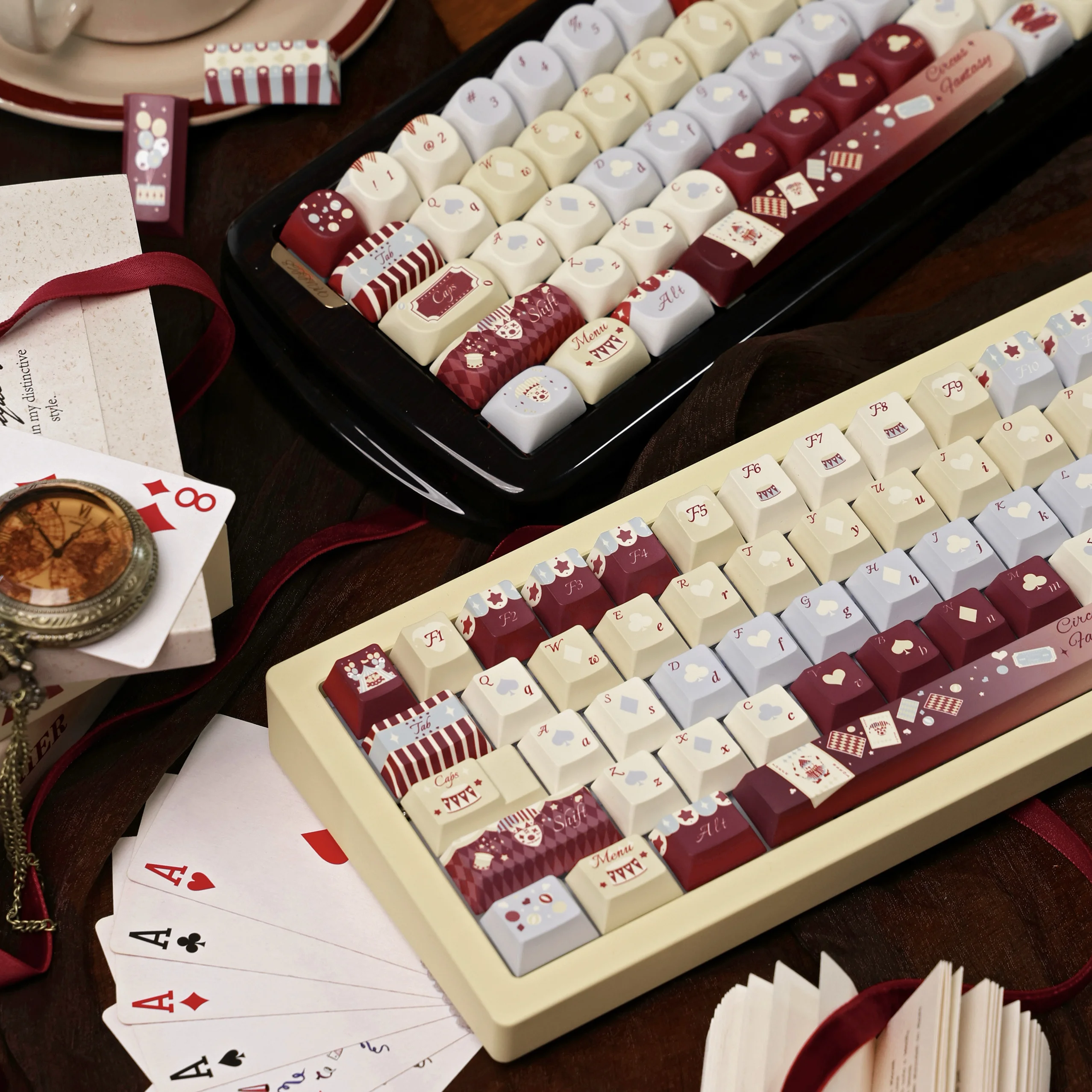 Teclas con tema de circo de 130 teclas, bonito perfil CHREEY PBT, sublimación de calor de 5 lados, teclas personalizadas para tapas de teclado mecánico - imagen 3