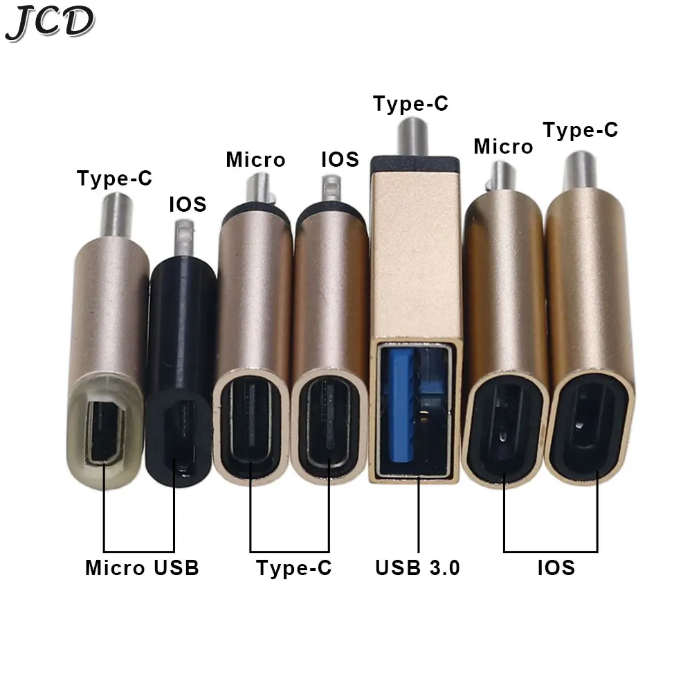 JCD-convertidor USB 3,0 tipo C a Micro USB, Conector de cargador, adaptador de carga de USB-C para Iphone, Huawei, teléfono Android
