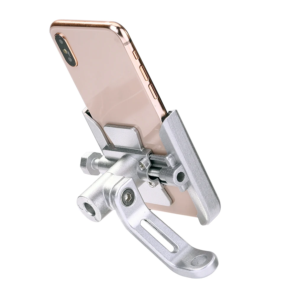 Soporte de teléfono de aleación de aluminio para motocicleta, soporte para GPS, para teléfono móvil, espejo retrovisor de Moto, montaje en manillar para Xiaomi y IPhone - imagen 3