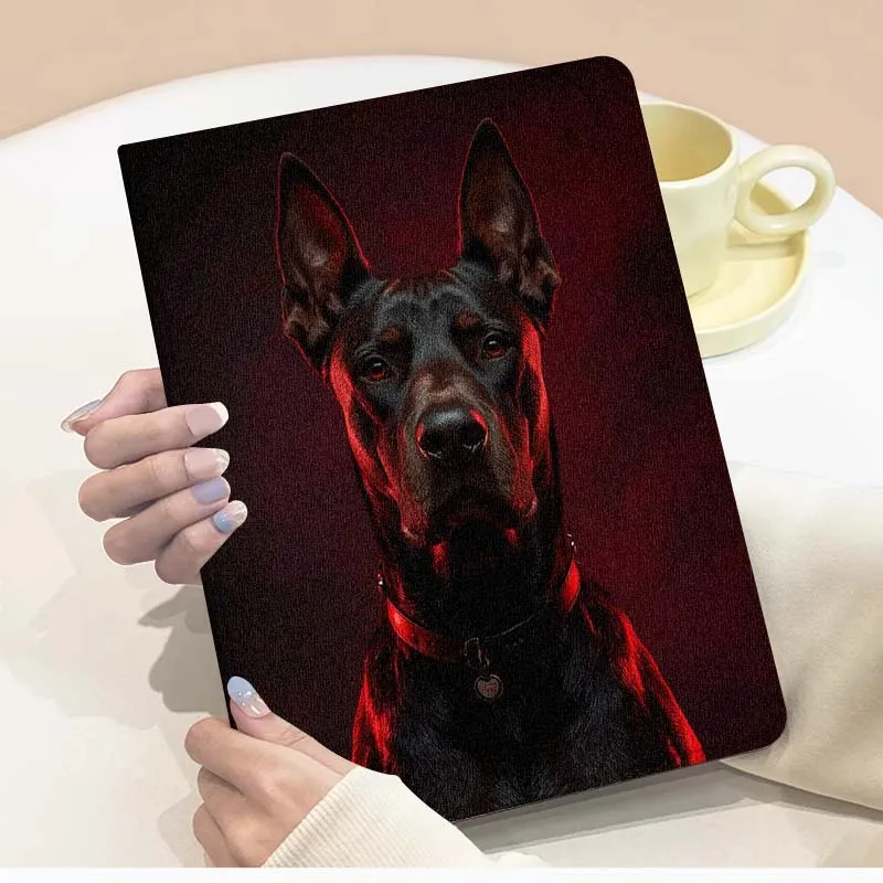 Funda negra para perro Doberman para Xiaomi Redmi Pad 2 4 5 6 6S 7 7S SE Pro Ultra Max 14 11 8,7 11,2 12,5 pulgadas