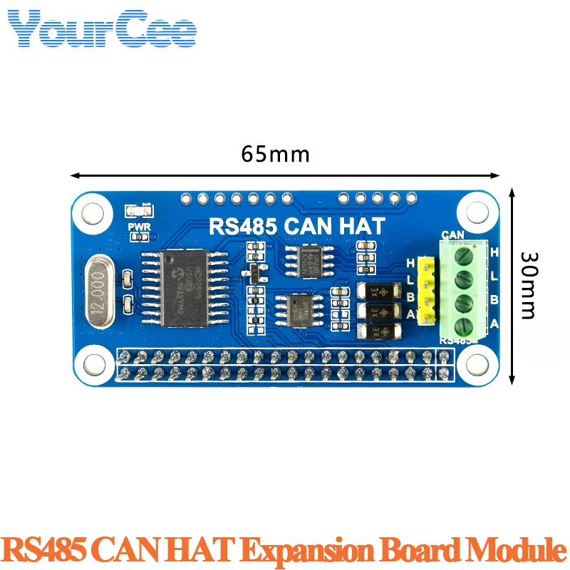 Módulo de placa de expansión RS485 CAN HAT MCP2515, controlador CAN, módulo de comunicación UART para Raspberry Pi 4B/3B +/Zero W