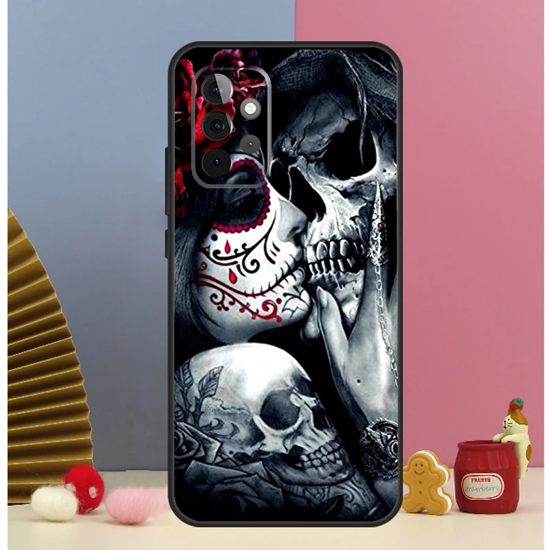 Catrina hermosa chica rosa cráneo funda para Samsung Galaxy A13 A33 A53 A32 A52 A22 A12 A15 A25 A71 A51 A14 A24 A34 A54 - imagen 5
