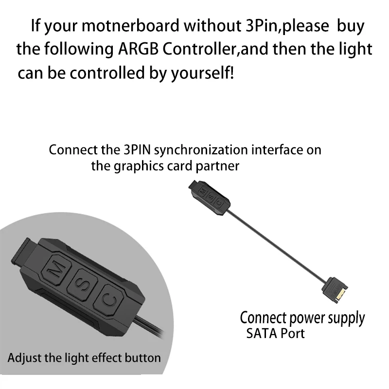 TEUCER C270H ventilador de refrigeración de tarjeta gráfica lado Universal 5V 3Pin ARGB GPU enfriador soporte de tarjeta de vídeo caja de PC de escritorio accesorios DIY - imagen 4