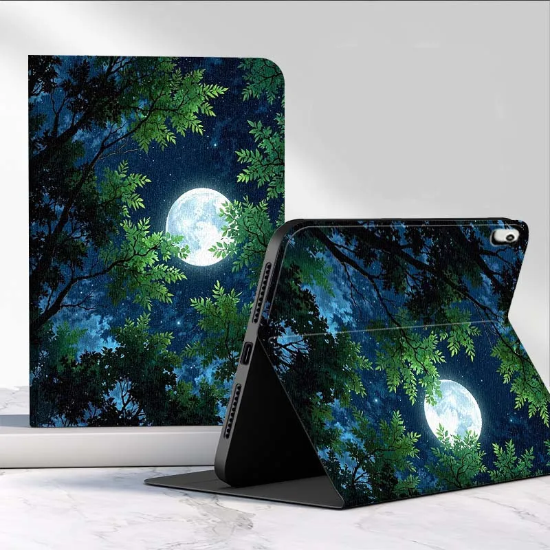 Colorido árbol de luz de luna arte para iPad Pro Mini 1 2 3 4 5 6 7 7ta generación 12,9 10,5 13 11 7,9 8,3 M4 pulgadas funda para tableta - imagen 2