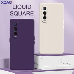 Funda cuadrada de silicona líquida para OPPO Find X2 Pro Neo Lite, funda protectora de lente 360 a prueba de golpes, funda suave para teléfono FindX2Pro X2Neo X2Lite