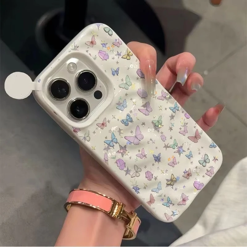 Funda de teléfono para IPhone 17 17 Air 16 15 14 13 12 11 Pro Max, Funda para IPhone 16 15 14 Plus, Funda colorida con mariposa, Funda Bumber - imagen 2