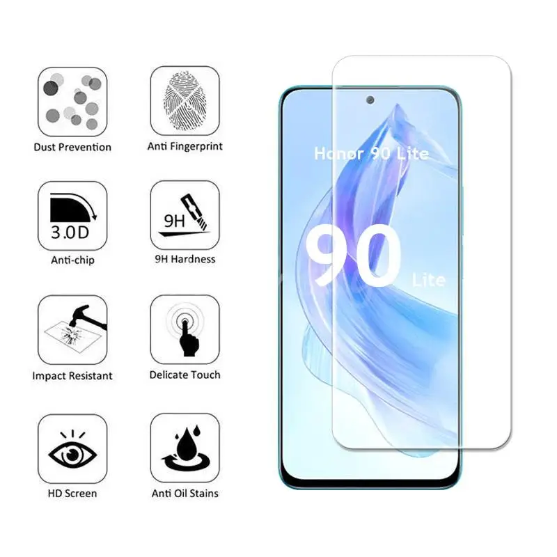 Para Honor 90 Lite Glass Honor 90 Lite película de pantalla de vidrio templado 9D película protectora de cámara Honor 90 Lite vidrio - imagen 4