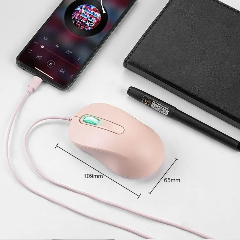 Y1UB Ratón portátil tipo C Ratones USB C 3 botones Ratón ergonómico para juegos 1000 para PC con computadora y C - imagen 4