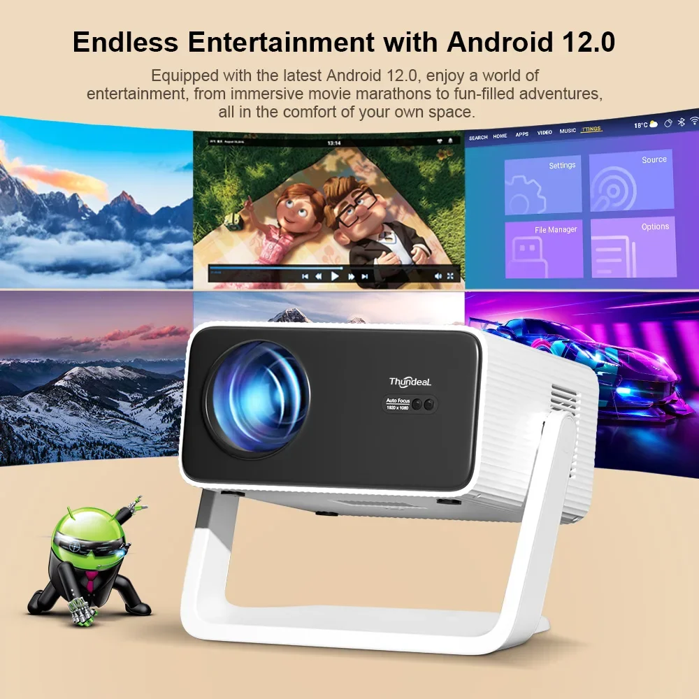 ThundeaL TD85W 2K 4K Full HD 1080P proyector de vídeo Android enfoque automático TD85W TD85 cine en casa 3D LED proyector de haz portátil - imagen 5