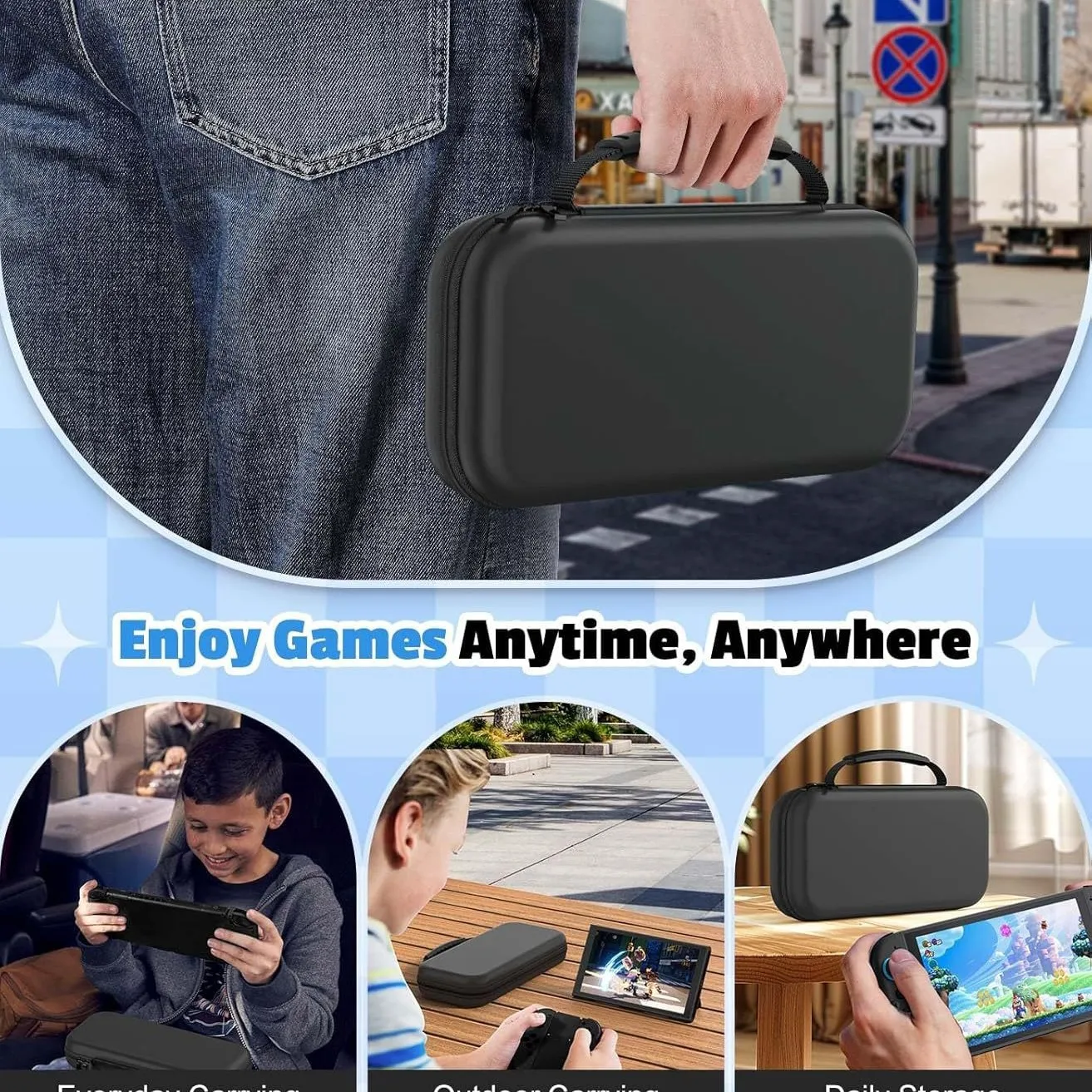 Estuche de viaje todo en uno para Switch 2, bolsa de transporte Protector de pantalla Estuche protector Agarre para pulgar Kit de almacenamiento de accesorios 14 en 1 - imagen 4