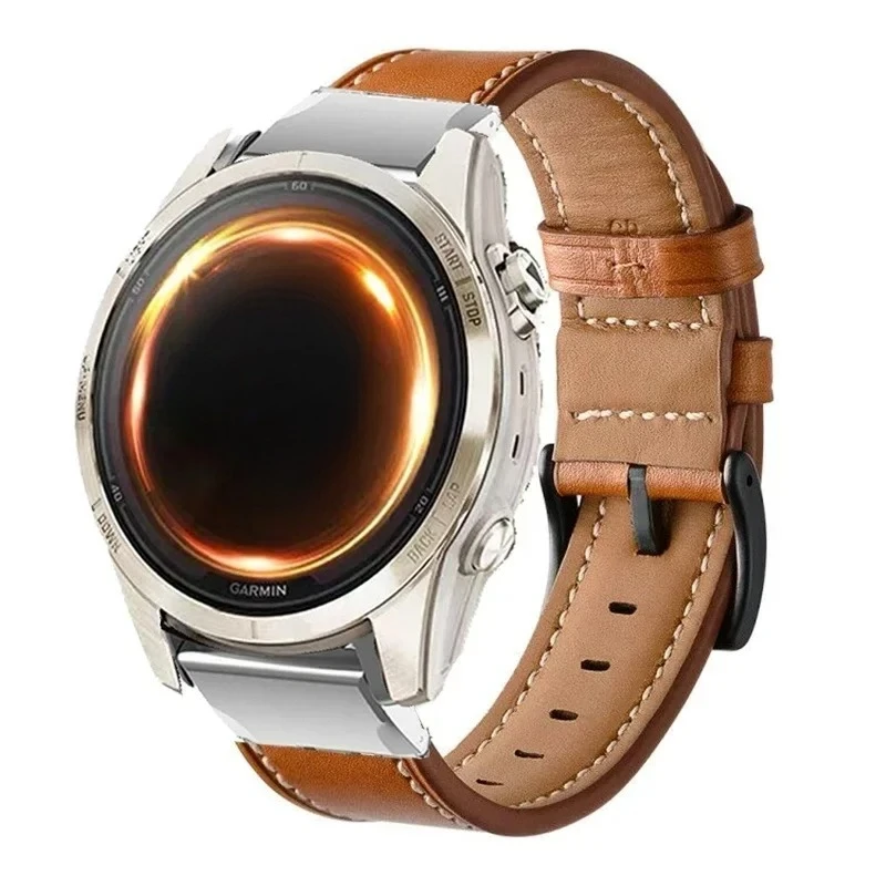 Para Garmin Instinct 2X Solar QuickFit correa de reloj de cuero correa de reloj 26mm 22mm para Garmin Fenix 8 6X 6 Pro 5X 5Plus 7X 7 pulsera - imagen 5