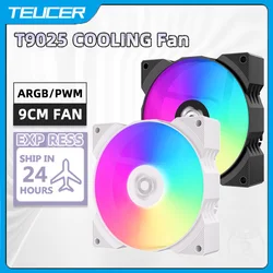 TEUCER T9025 Ventilador ARGB 9cm PWM silencioso con sincronización